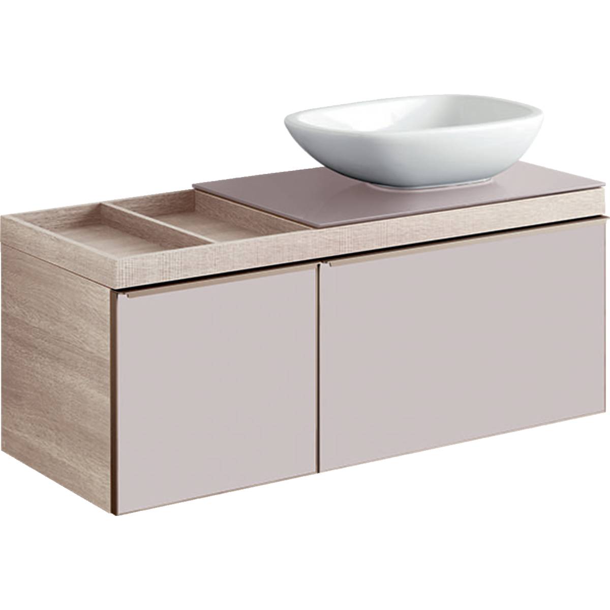 Citterio Cabinet for Lay-On Washbasin, with Two Drawers and Shelf Surface