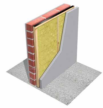 HD1055 Masonry Wall with Stud Lining - Acoustic Wall Lining