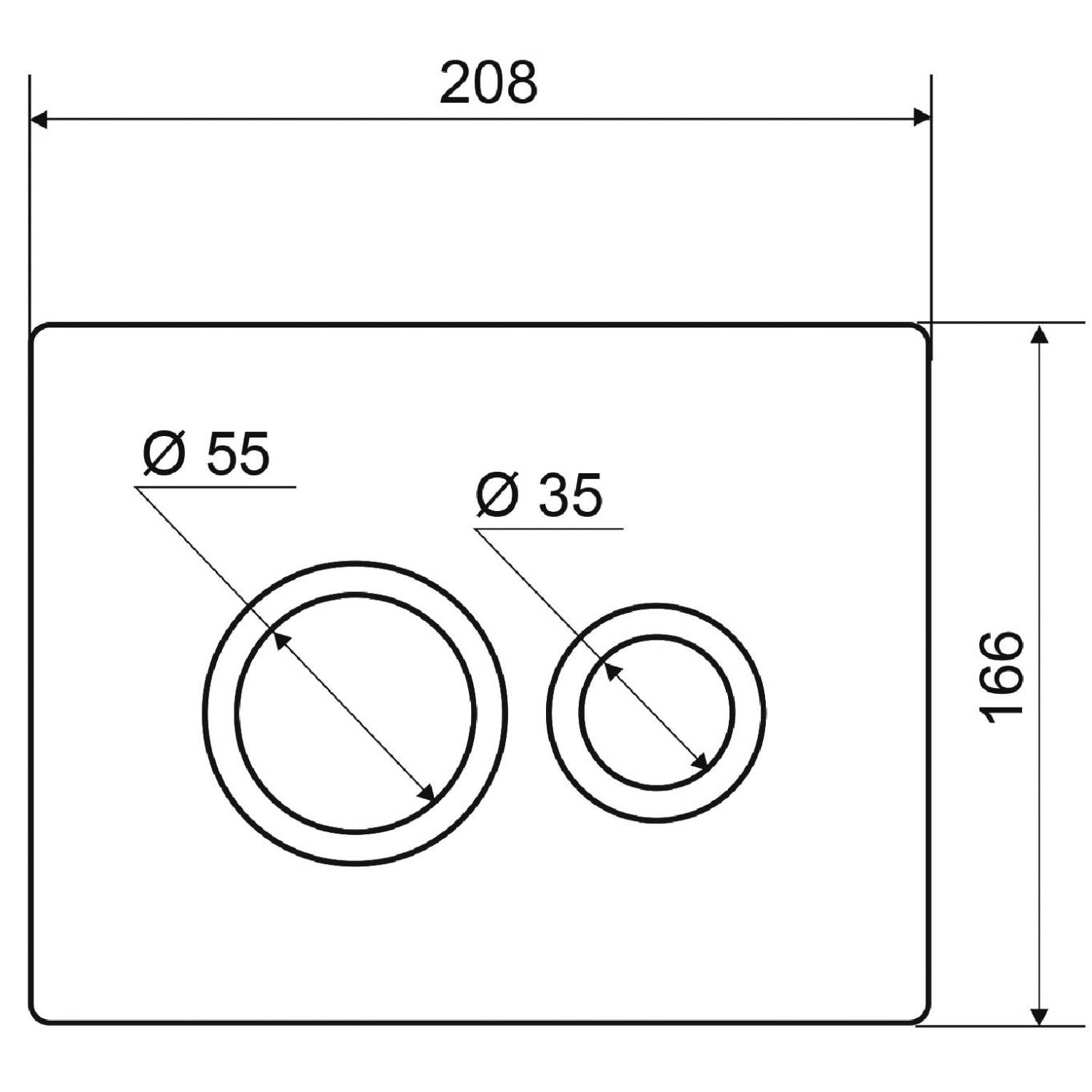 WHITE HOOPS PUSHPLATE  - WC Flush Plate