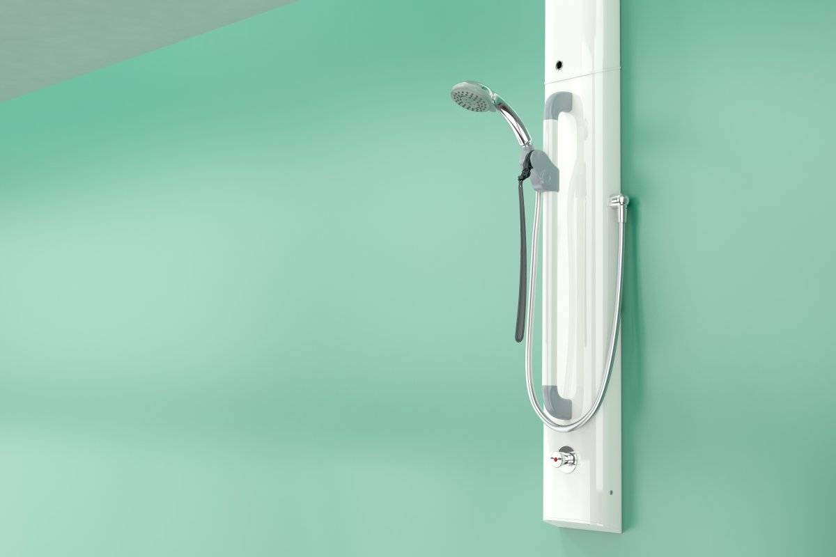 Shower Assembly with Timed Flow Control, Riser Rail, Hose and Three Function Handset (incl. ILTDU)