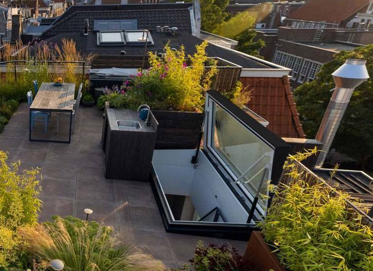 Glazed Roof Access Hatch RHTG with Fixed Stairs