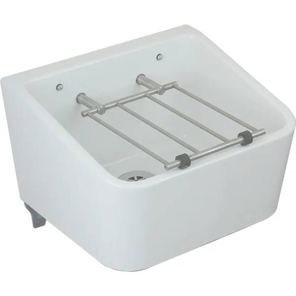 Twyford Sola Service Sink, Floor-Standing, With Hinged Grating