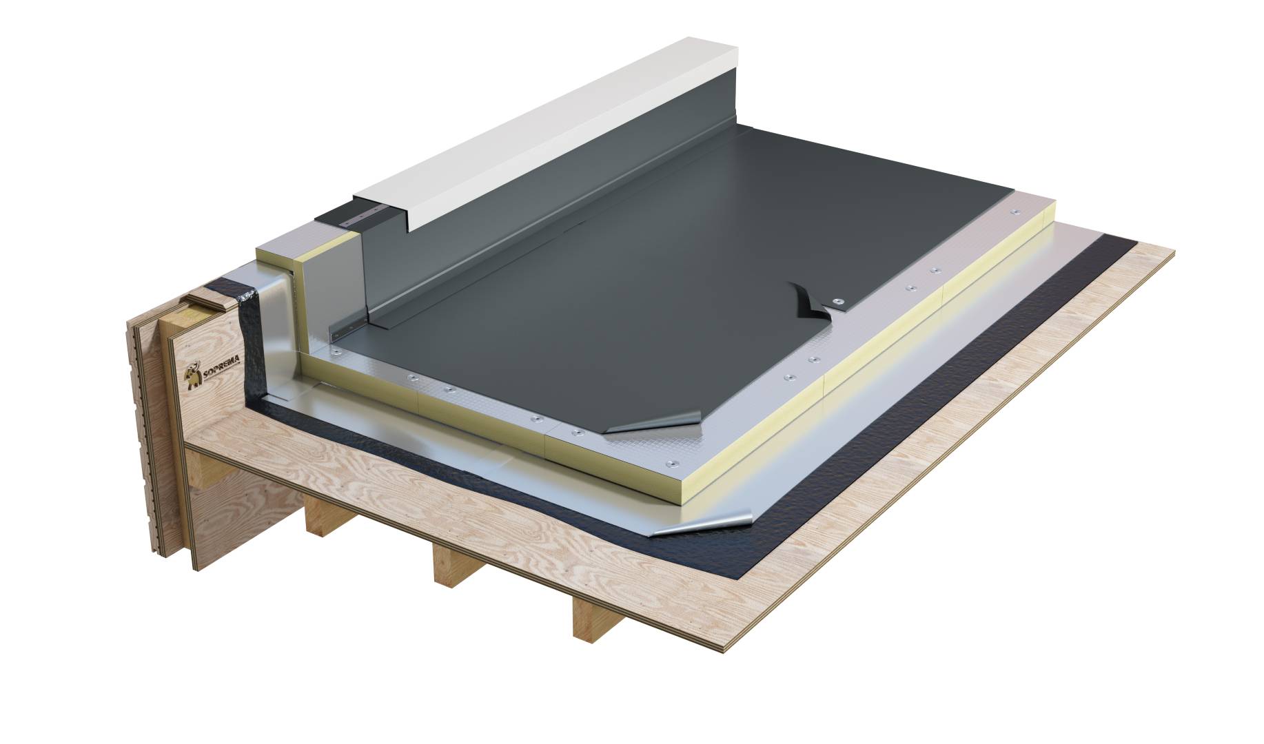 Flagon SR DE - Single ply mech. fixed warm roof system (WNB2PFMFBG_001)