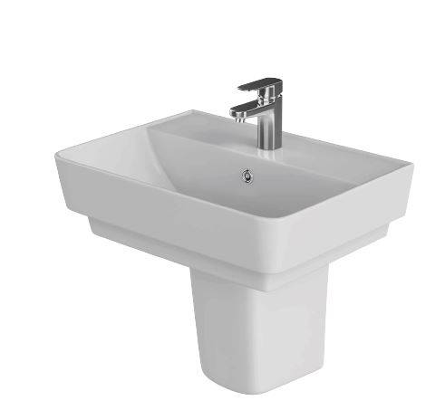 Zara Square 55 cm Basin 1 Tap Hole