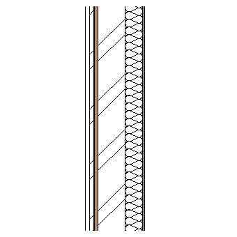 Concrete panel with metal frame weather barrier, insulation and steel frame lined with plasterboard