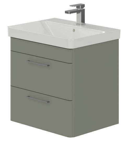 Layla 60 cm 2 Drawer Wall Hung Vanity Basin Unit