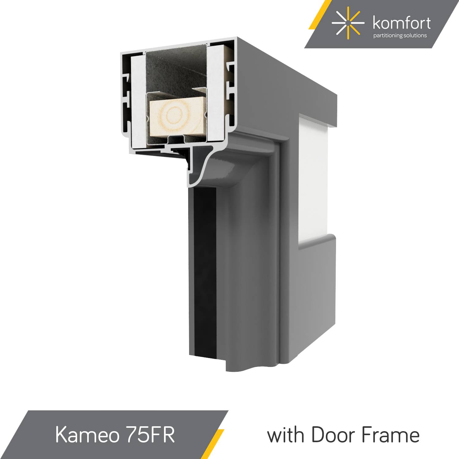 Komfort | Kameo 75FR | 30/0 Fire Rated Solid & Glazed Partitioning