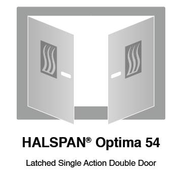 HALSPAN® Optima 54 mm Internal Fire Rated Door Blank - Latched Single Acting Double Doors