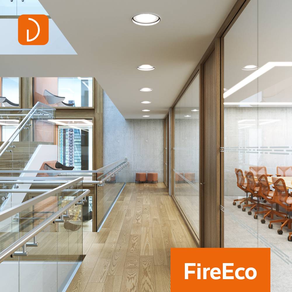 FireEco Ei30 Single Glazed Timber Framed Fire Rated Glass  Partition System