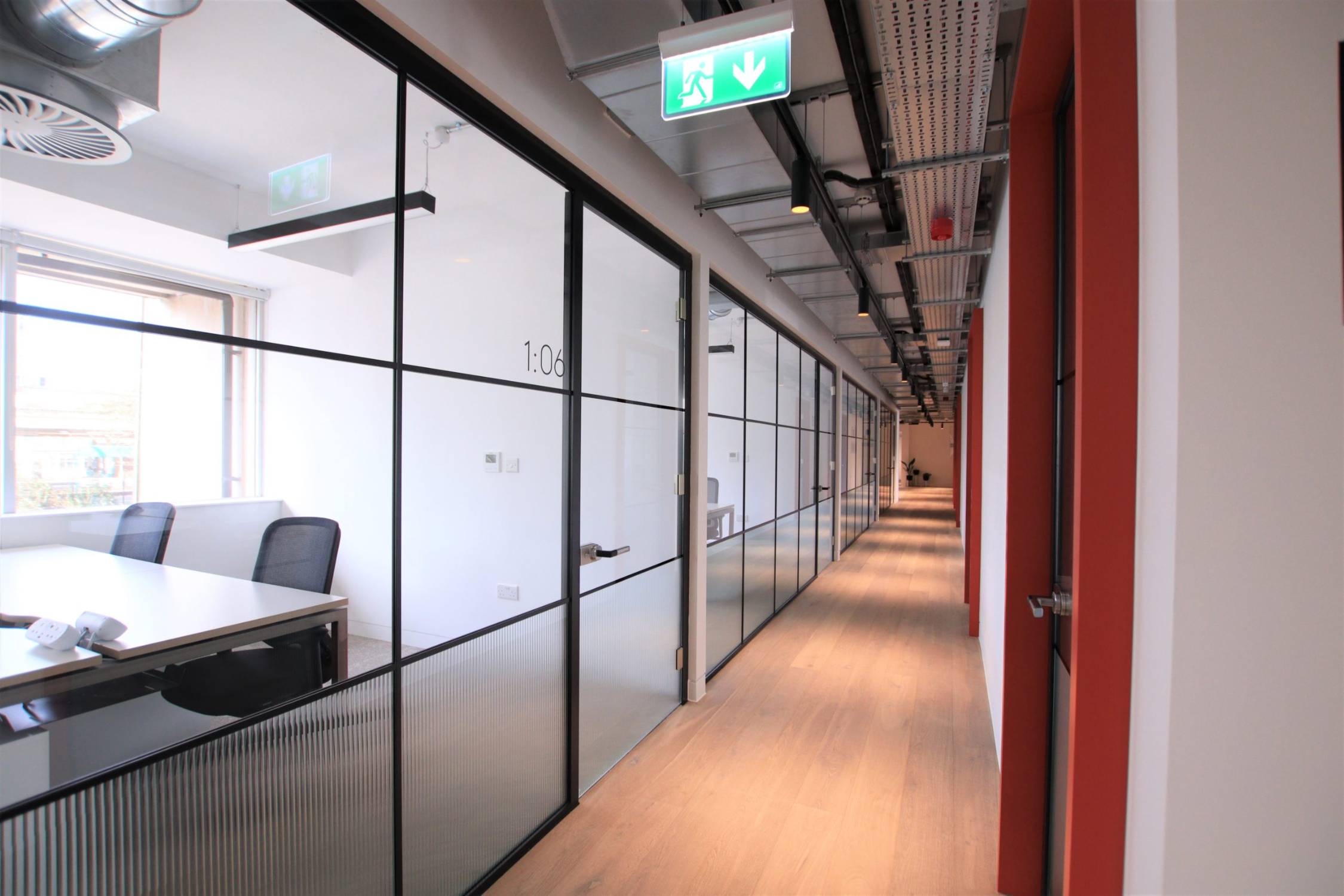 Frameless Glass Door Axile Clarity on Hinges