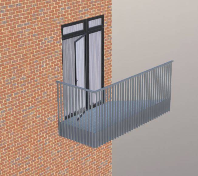 Corner Right Side Vertical Bar Glide-On Cassette Balcony