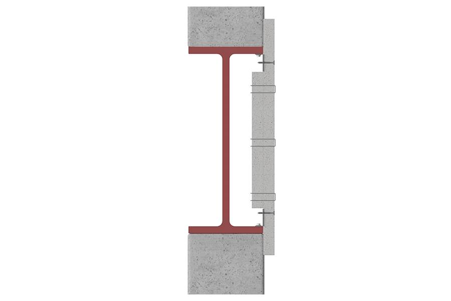 1 Sided Beam Protection up to 600 mm Deep. Board Fixed to Angle – ST P250-001S