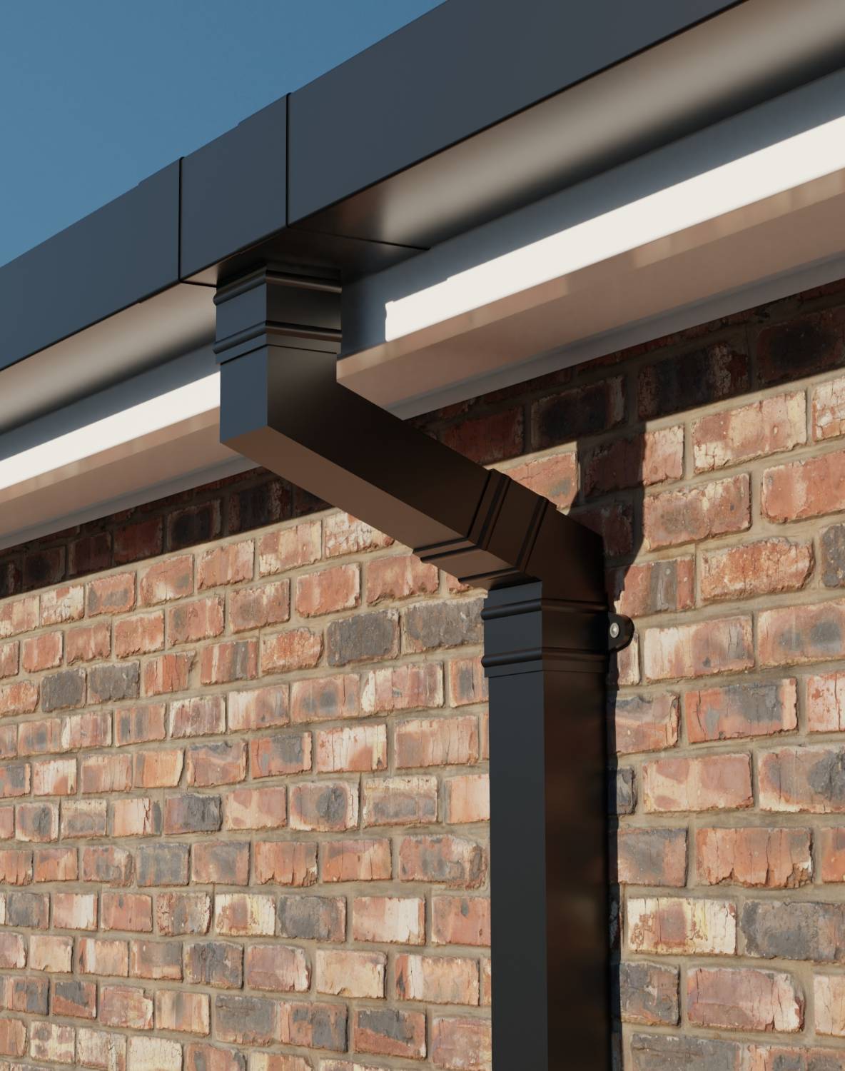 Aluminium Rainwater Pipe: Rectangular Traditional - Downpipe