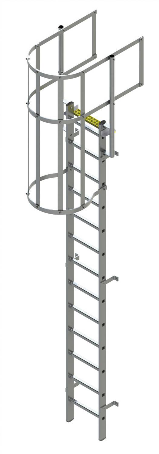 TYPE BL-WG Fixed Ladder with Safety Cage + Guard Rail