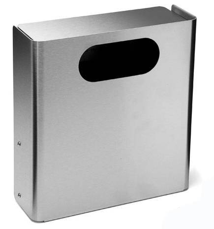 Wall mounted waste bin with square opening, 25 L - Wall mounted waste bin