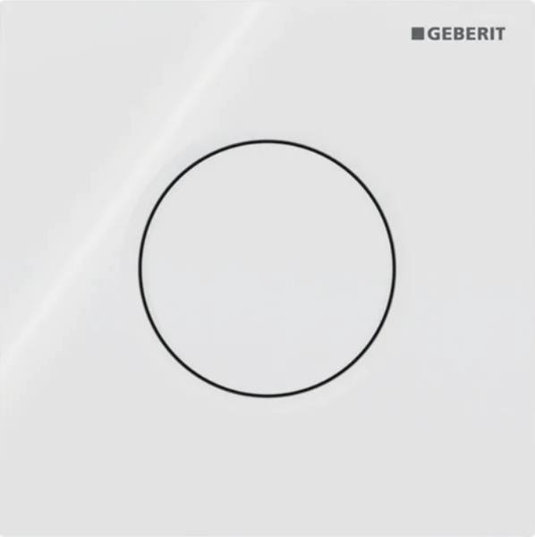 Geberit urinal flush control with pneumatic flush actuation, Type 01 flush plate, round