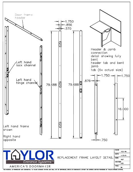 Remodeler Frame | Layout Detail #VIII-9A