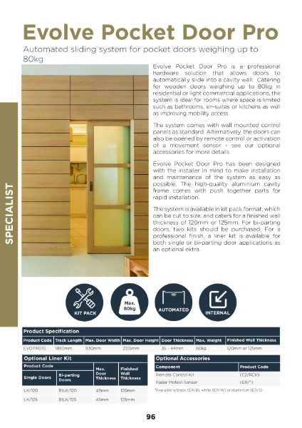 Evolve Pocket Door Pro Brochure Page