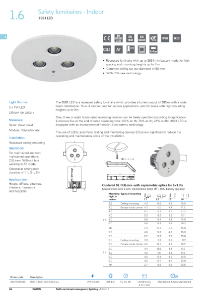 Series 3000 Recessed (High Output) 3583 LED CG-Line