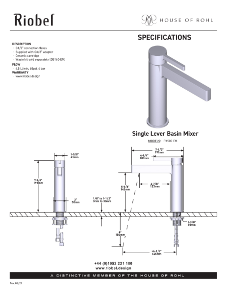 Paradox Single Lever Basin Mixer - PDS