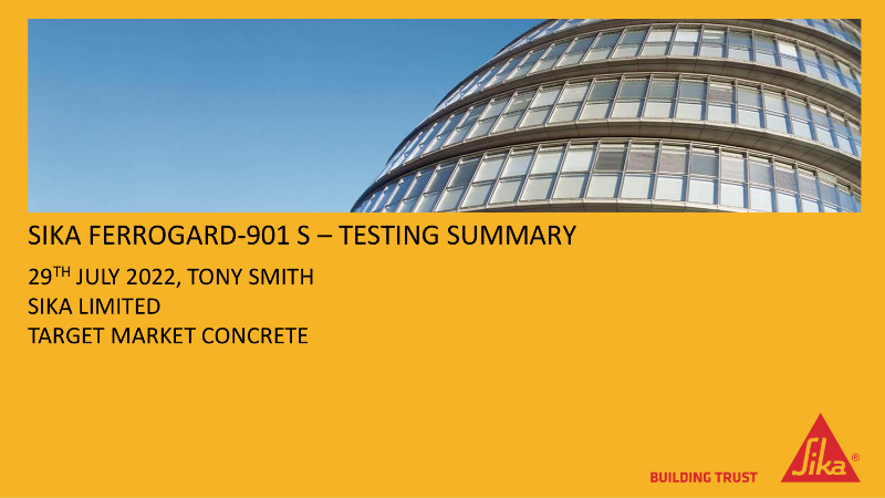 Sika Ferrogard-901 S case study summary