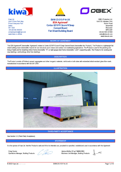 Cortex 0270 Score'N'Snap Board KIWA BDA