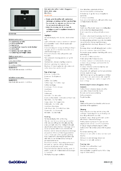 GC251130 Product Specification Sheet