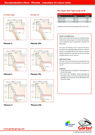 Gorter Scissor stairs Plenum - Extention of Scissor stairs - Technical Data Sheet