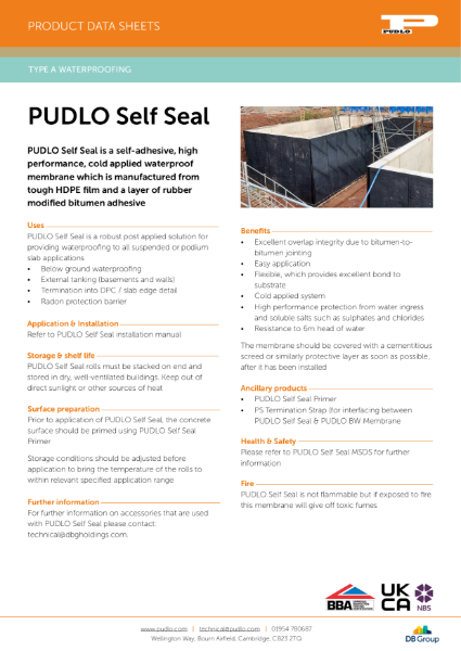 PUDLO Self Seal Technical Datasheet