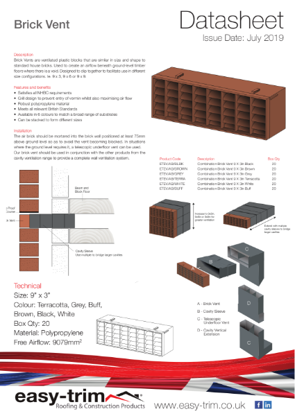 Brick Vent Datasheet