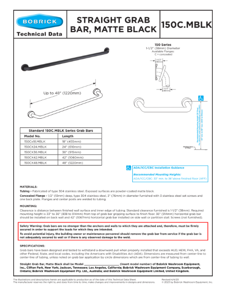 Technical Data Sheet 150C.MBLK