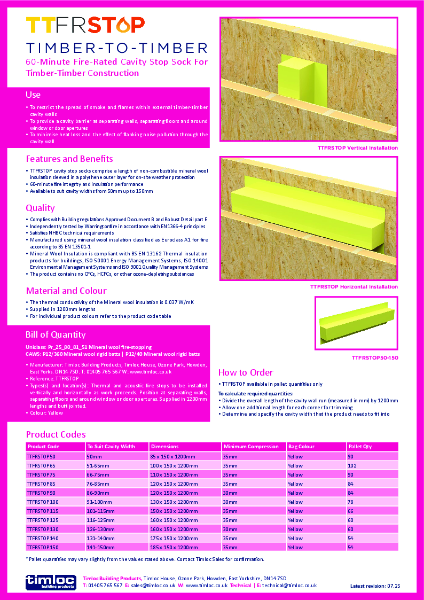 Timloc Building Products 2025 Datasheet - TTFRSTOP Timber-Timber