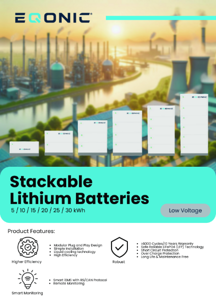 Low Voltage Floor Stackable Lithium Batteries Data Sheet