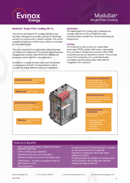 ModuSat® Single Plate Cooling Data Sheet