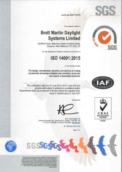BBA - ISO 14001 Certificate