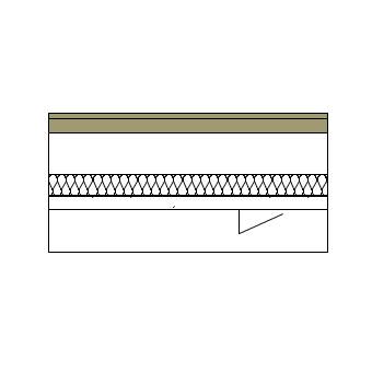 Ground bearing floor with timber sheeting, battens, concrete slab and particleboard