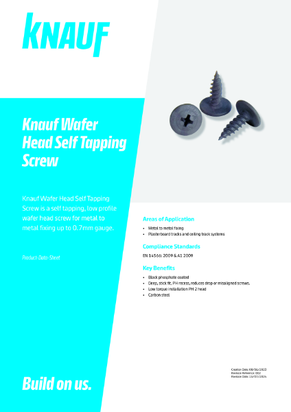 Knauf Wafer Head Self Tapping Screw Data Sheet