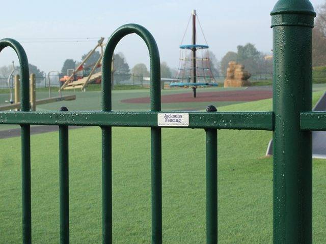 Anti-Trap Bow Top Fencing - Metal playground railings