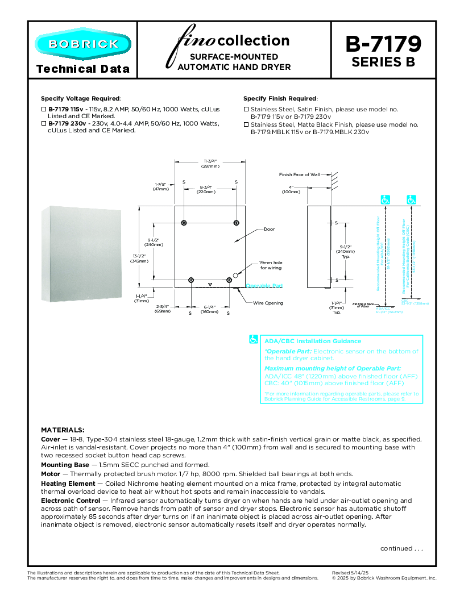 Technical Data Sheet B-7179 Series B