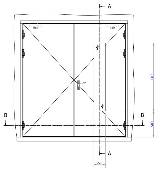 Drawing P005 - M41 double leaf internal door corner frame