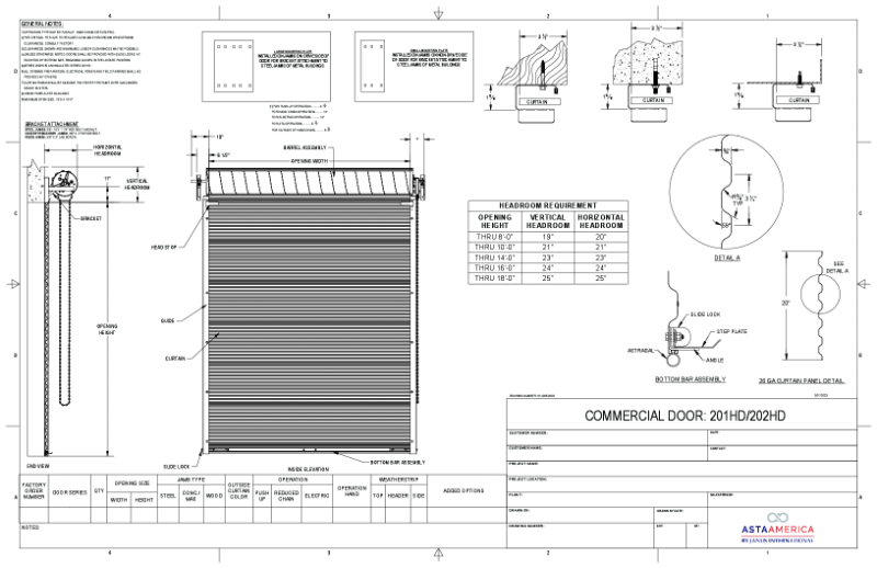 Model 201HD Shop Drawing
