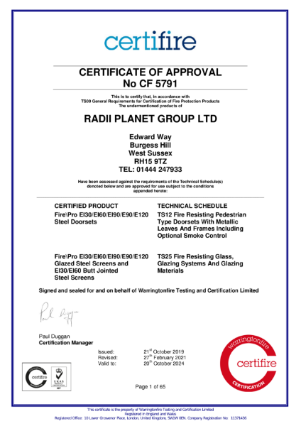 CF5791 Certifire Certificate