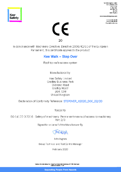 Kee Walk® Step Over CE Certificate