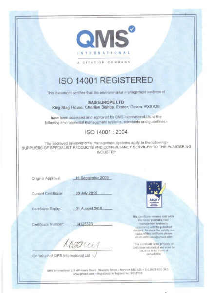 ISO 14001:2004 Certificate