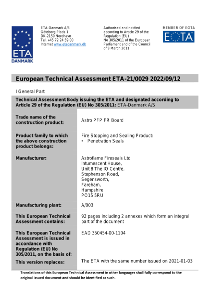 European Technical Approval (ETA)