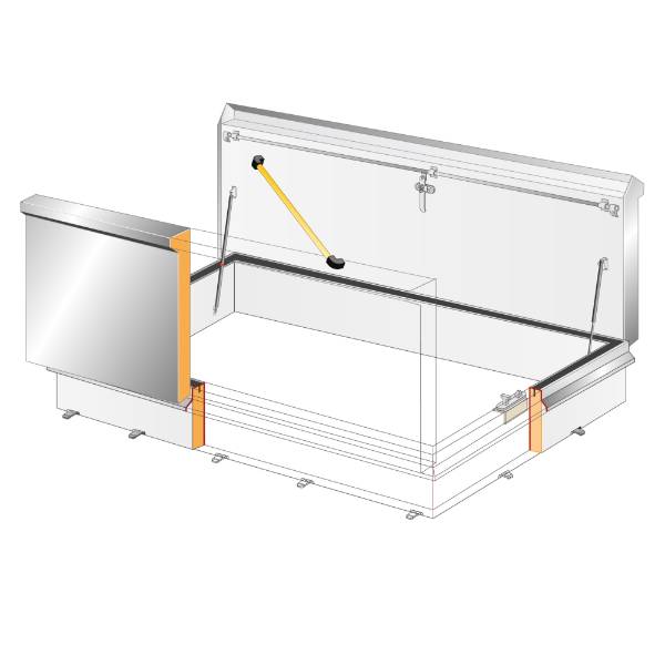 Gorter Flat Roof Access Hatch - RHT Special sizes – Double lid hatch ...