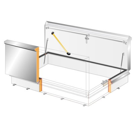 Flat Roof Access Hatch RHT - Special sizes – double lid