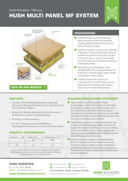 Hush System HD1045 Multi Panel MF System