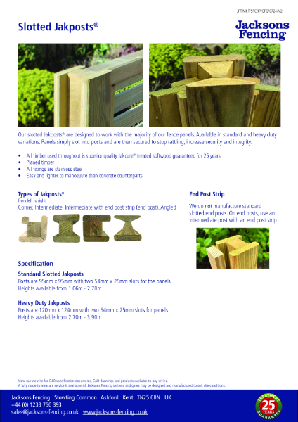 Timber Slotted Fence Posts (Jakposts)