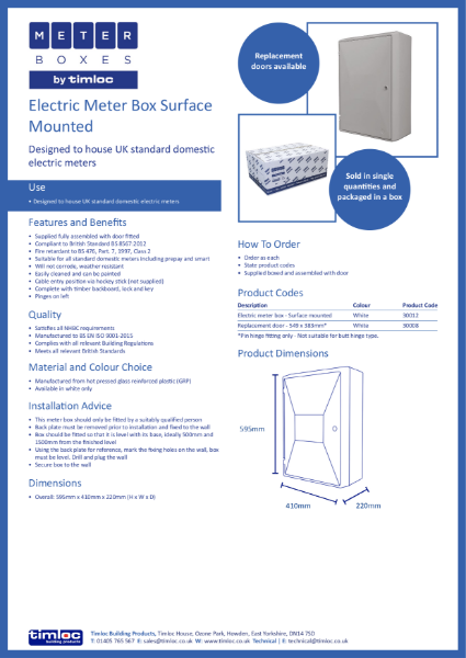 Electric Meter Box - Surface Mounted
